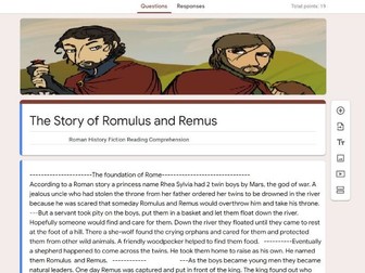 Google Classroom Forms Quiz Reading Comprehension Romans Romulus and RemusFiction