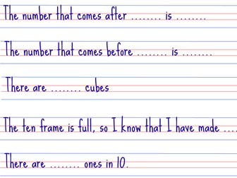 Maths White Sentence Stems for DISPLAY YEAR 1 Spring