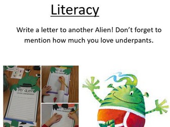 Garden Display's with ACTIVITIES- Aliens Love underpants (All EYFS areas)