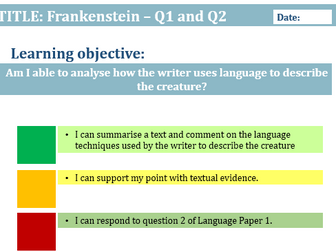 LANGUAGE PAPER 1 - Q1-4 (3 lessons and worksheets)