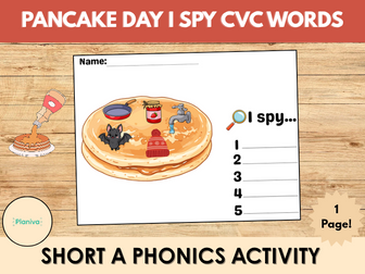 Pancake Day I Spy CVC Words | Short A Phonics Activity | Early Reading Fun