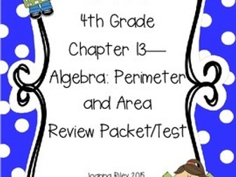 Go Math Chapter 13 - Perimeter and Area - 4th Grade - Review with Answers