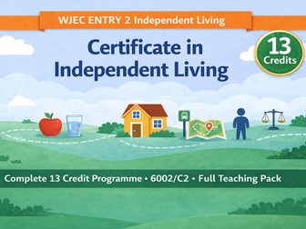 WJEC Entry 2 Certificate in Independent Living (6002/C2) | 13 Credits, full pack