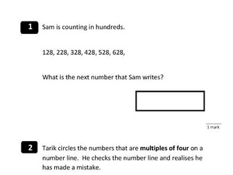 Year 3 Maths Number and Place Value Assessment Test