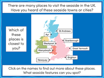 Locating seaside towns and cities in the UK - KS1/KS2