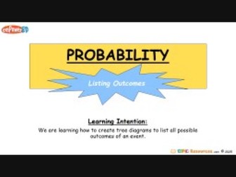 Probability Listing Outcomes differentiated + Editable PPT + Codebreaker L1