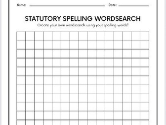 Statutory Spellings Wordsearch Activity