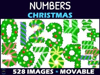 Christmas Numbers Font Clipart