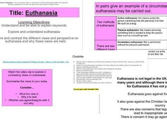 The Euthanasia debate  - what is euthanaisa? Why is it illegal in the UK?