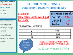 Gcse Maths Functional Skills Currency Exchange Lesson - 