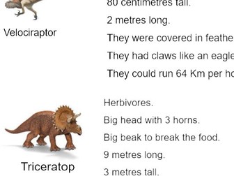 Main types of dinosaurs