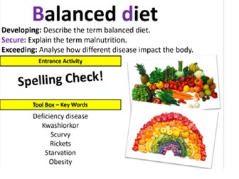 Topic 8A - Balanced Diet