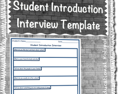 get to know you student introduction interview questions template by