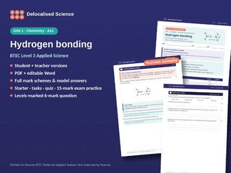 Hydrogen Bonding: Water and Ammonia | BTEC Applied Science Unit 1