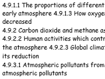 Chemistry of the Atmosphere Worksheets