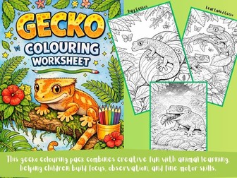 Gecko Coloring Pages | Reptile Printables
