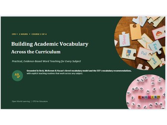 Building Academic Vocabulary Across the Curriculum - CPD Course | Practical, Evidence-Based Word Tea