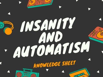 OCR LAW: INSANITY AND AUTOMATISM AO1 SHEET
