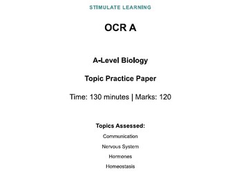 OCR A A-Level Biology 120 Mark Paper