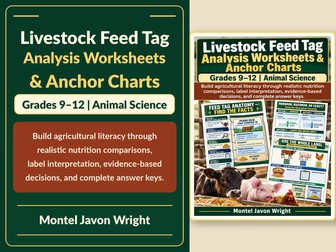 Livestock Feed Tag Worksheets & Charts | Grades 9–12