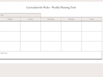 Curriculum for Wales – Weekly Planning Overview (Editable + PDF | English & Welsh)
