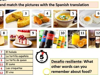 El menu - Spanish food