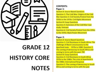 Grade 12 History Core Notes