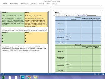 2017 GCSE PE - Components of fitness, fitness tests, principles of training homework/project task