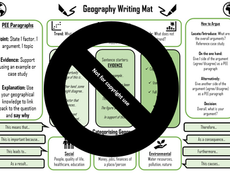 Geography GCSE Writing Mat