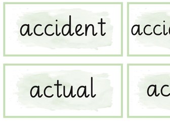 Year 3 and 4 common exception word cards and alphabet circles