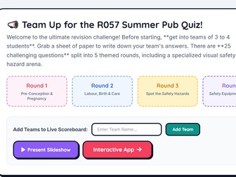 OCR CNAT Child Development R057: Ultimate Summer Revision Pub Quiz & Interactive Hazards