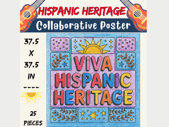 Viva Hispanic Heritage Collaborative Coloring Poster: Group Project Activitieis