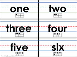 Sentence Strip Number Words (0-10): BONUS Ten Frame Cards