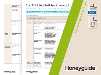 New To Subject Leadership Checklist Guide