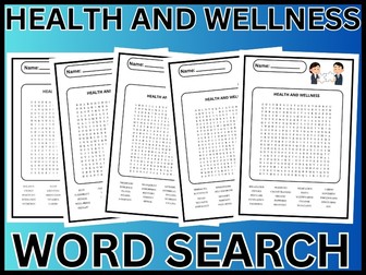 health and wellness word search answers  Bundle PRINTABLE