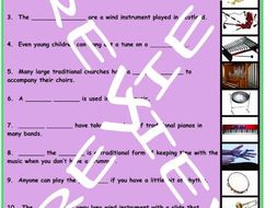 Musical Instruments 3 Photo Worksheet Set