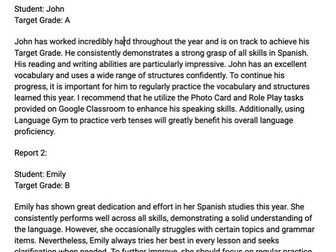 Y11 Report Comment Bank