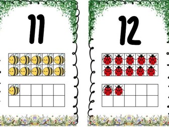 minibeasts and nature display tens frames 11-20