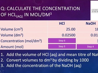 Titration calculations lesson powerpoint