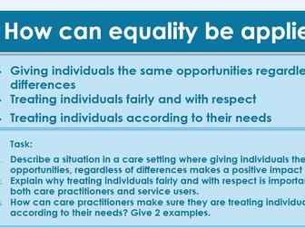AAQ OCR Health and Social Care F090 TA1 1.2 Equality