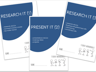 RESEARCH & PRESENT IT bundle - x3 workbooklets