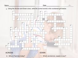 Present Simple Tense with Question Words Crossword Puzzle Worksheet