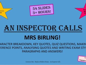 An Inspector Calls MRS BIRLING 54 SLIDES