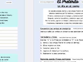 Spanish Preterite Practice Pack KS3/GCSE