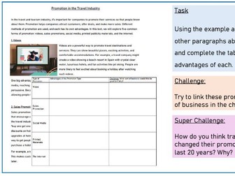 Advantages of Promotion Types - iGCSE Travel & Tourism Unit 5 Lesson