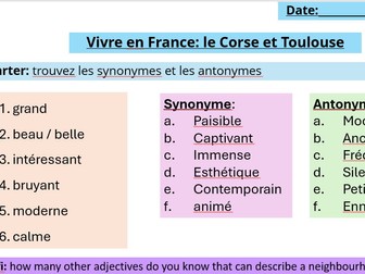 Vivre en France (la Corse et Toulouse) (KS4)