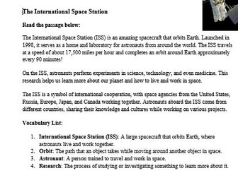 Cambridge English Stage 4 Unit 2_Earth and Beyond_International Space Station Reading