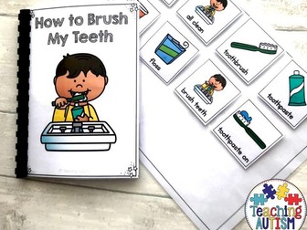 Brushing Teeth Life Skills Adapted Book Sequencing