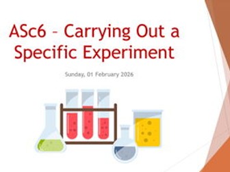 Pearson ASc6 BTEC Powerpoint Carrying Out a Scientific Experiment