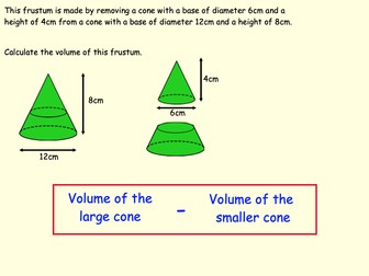 Frustums - Volume and Surface Area